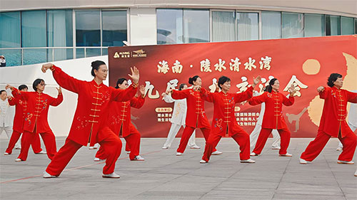 三亚百泰倾情助力海南省陵水清水湾第九届太极交流会 共促健康文化传承
